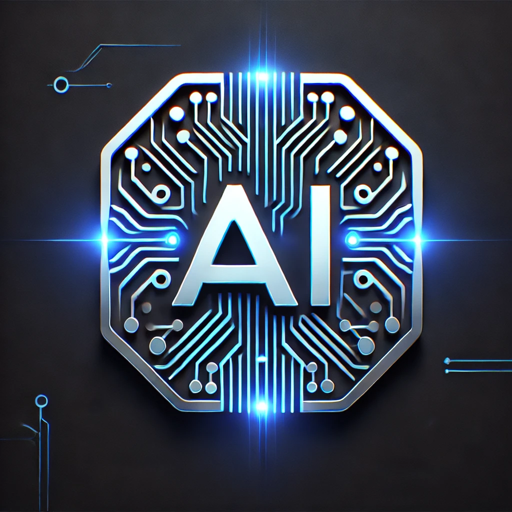 A sleek, futuristic AI logo shaped like an octagon, symbolizing balance and adaptability. The metallic design features intricate circuitry patterns, resembling neural connections, converging toward the bold, central letters ‘AI.’ Electric blue light surges illuminate key points, representing intelligence, innovation, and breakthrough moments in artificial intelligence. The brushed metal texture conveys strength and endurance, emphasizing AI’s ever-evolving presence in technology and society. -->
            